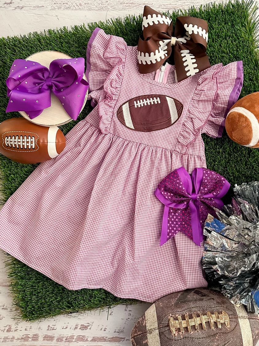 Purple Classic Gingham Football Dress Purple Classic Gingham Football Dress