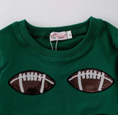 Green Sequin Football Shirt