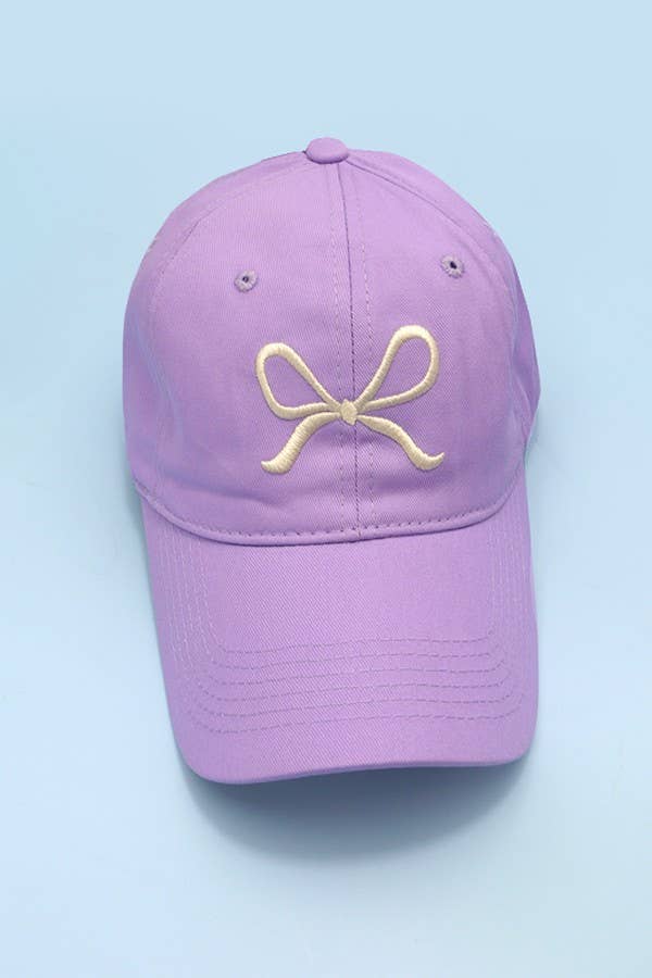 Bow Ribbon Lavender Baseball Cap