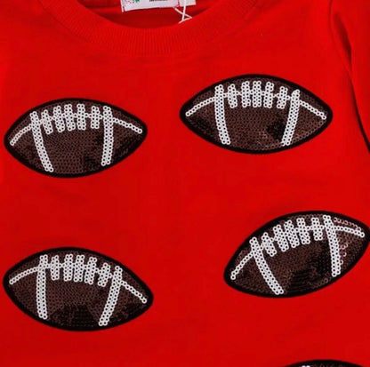 Red Sequin Football Shirt