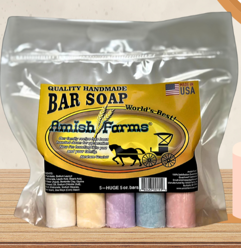 Amish Farms Soap 5-Bar Bag - Random Color Bars + Fragrance