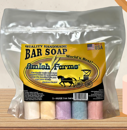 Amish Farms Soap 5-Bar Bag - Random Color Bars + Fragrance