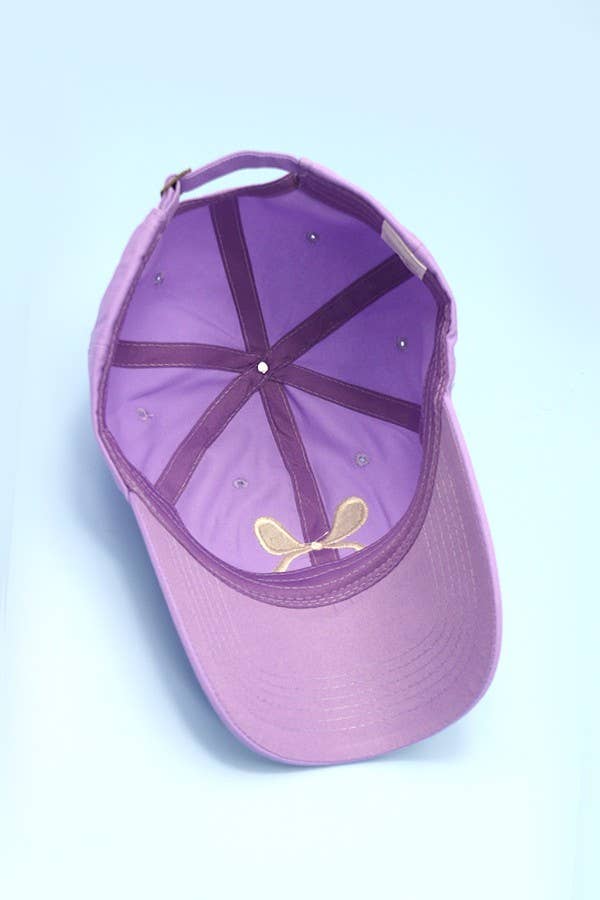 Bow Ribbon Lavender Baseball Cap