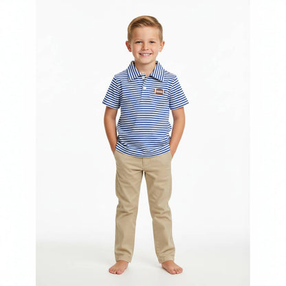 Gameday Striped Polo - Blue