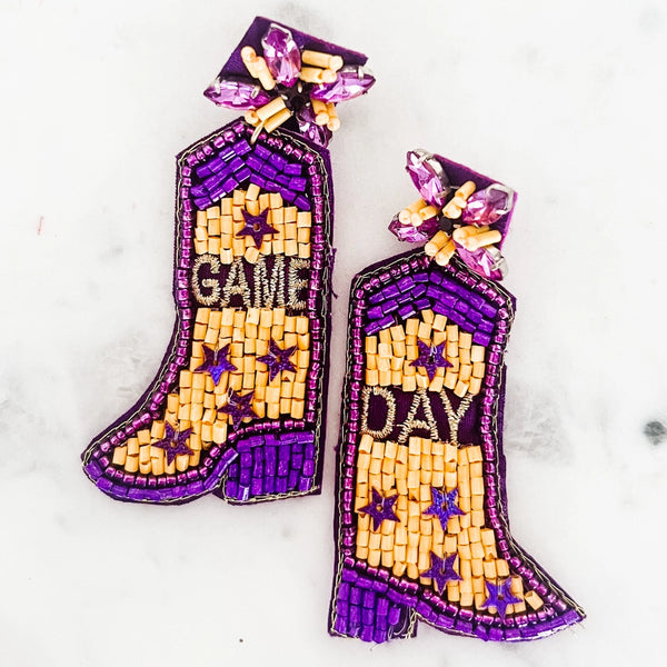 Boots Game Day Earrings
