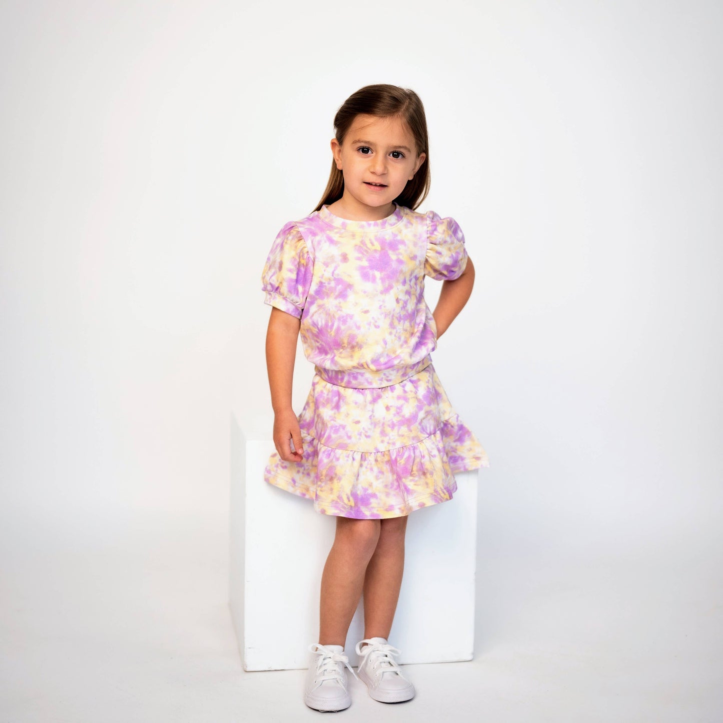 Swirl Skirt Set- Purple/Gold