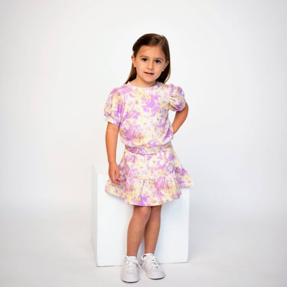 Swirl Skirt Set- Purple/Gold