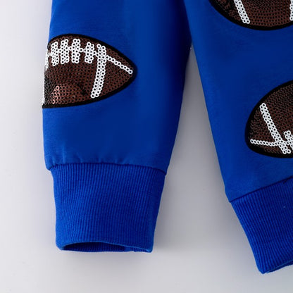 Royal Blue Sequin Football Shirt