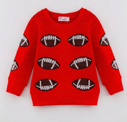 Red Sequin Football Shirt