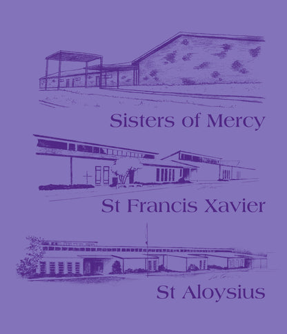3 Schools on Violet Comfort Colors Tee