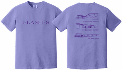 3 Schools on Violet Comfort Colors Tee