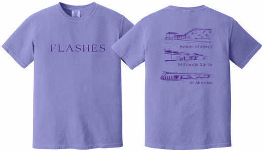 3 Schools on Violet Comfort Colors Tee
