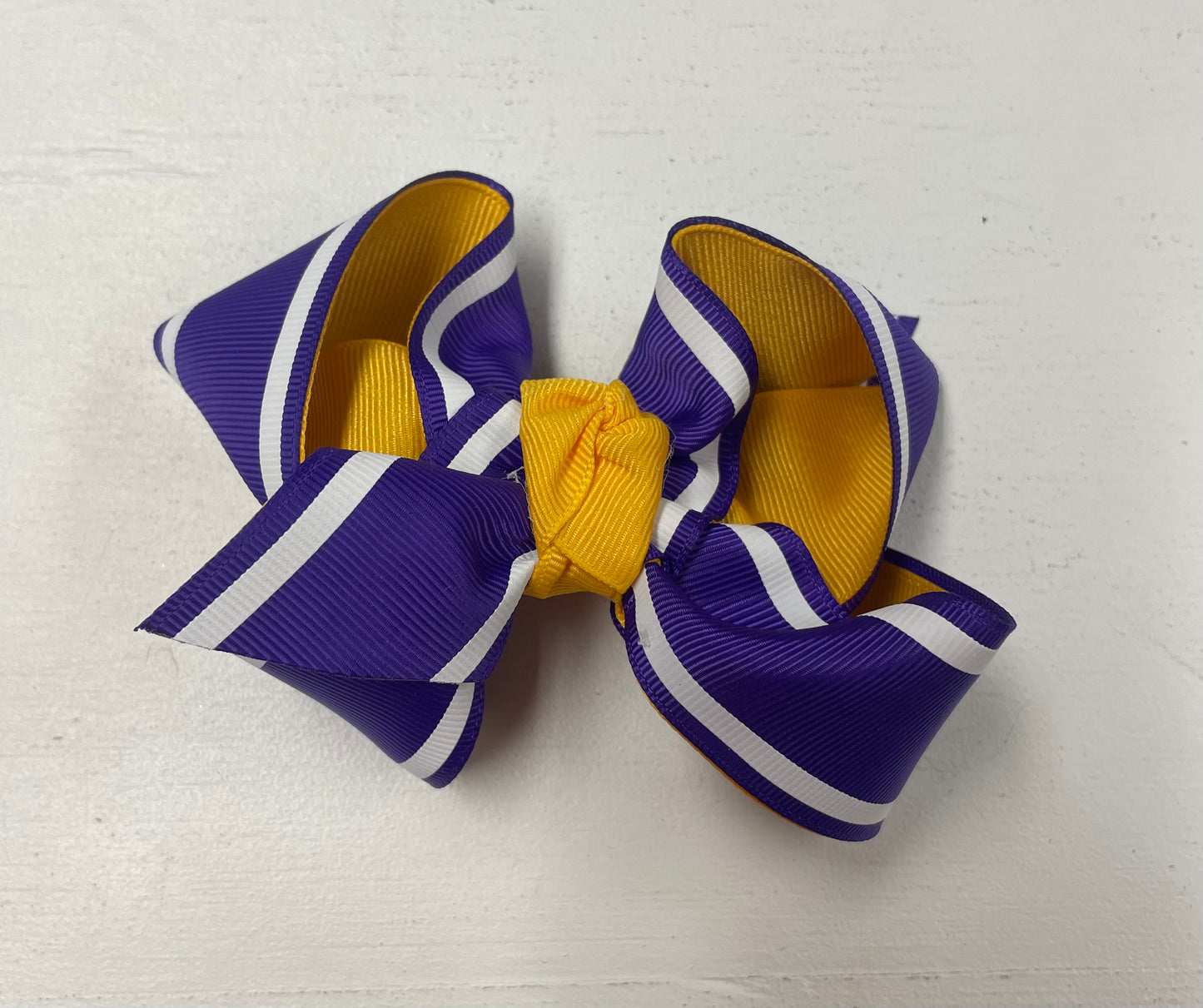 Gold/Purple Large Layered Bow