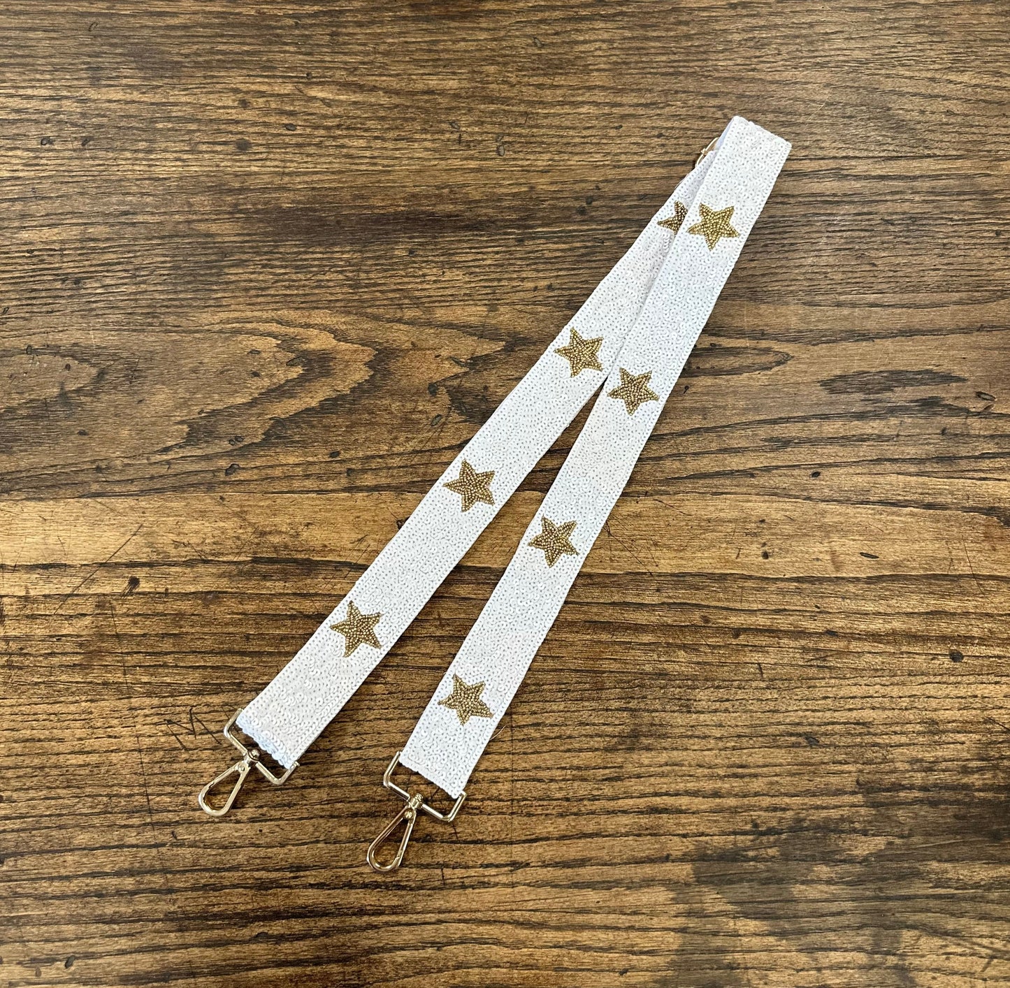 White with Gold Stars Purse strap