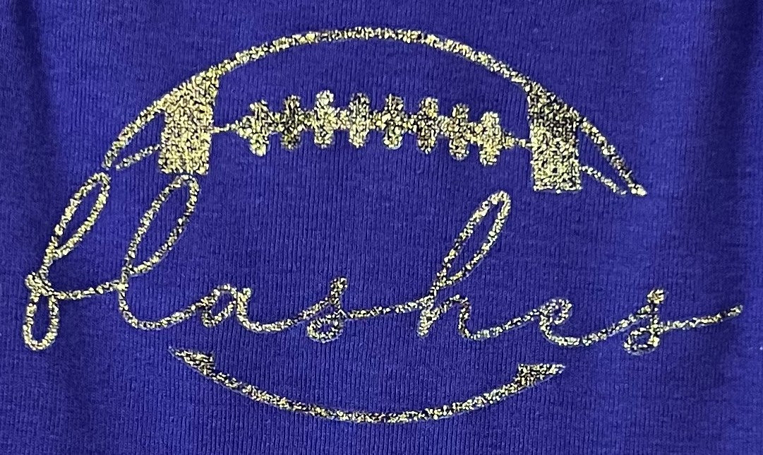 Long Sleeve Football Glitter Tee