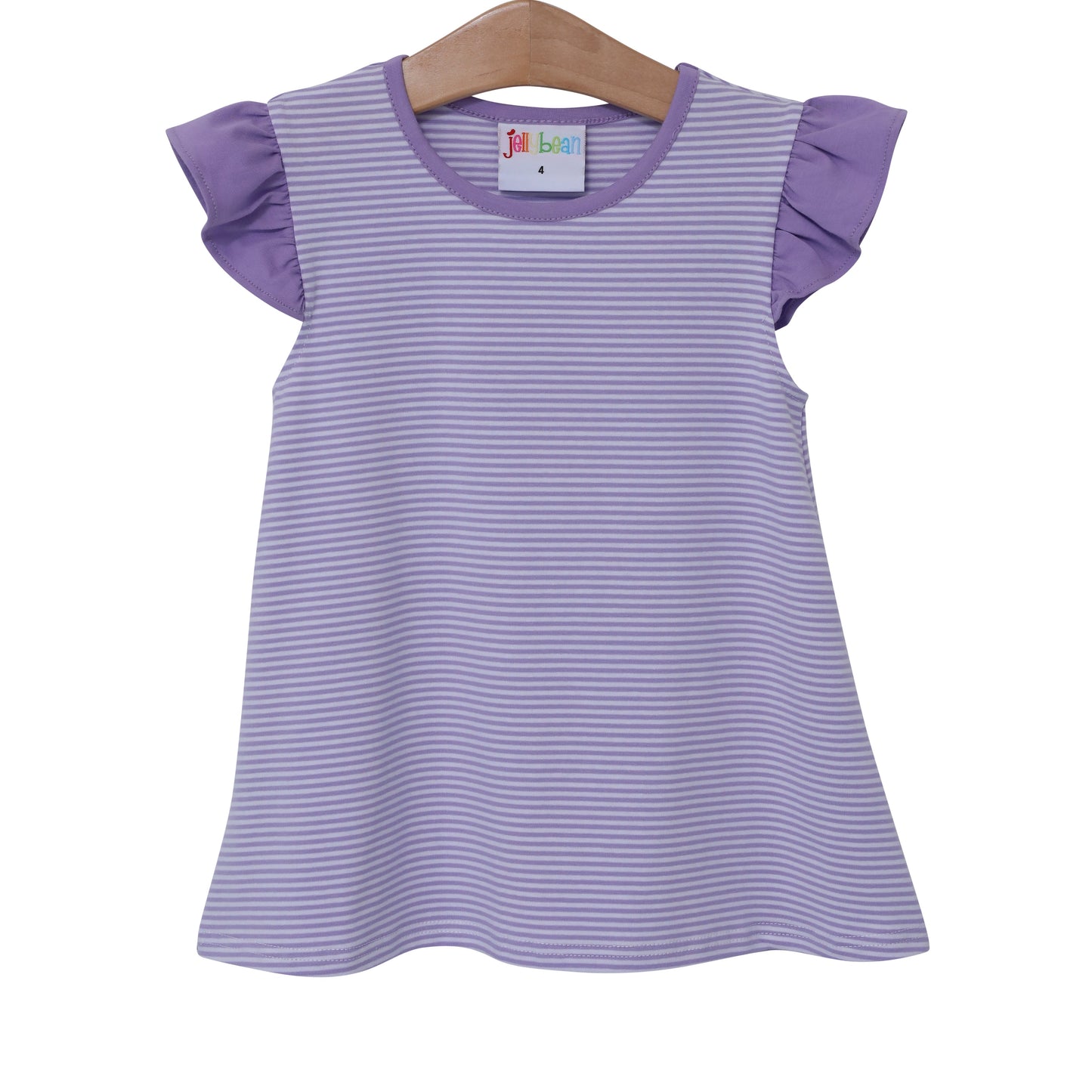 Olivia Flutter Top- Lavender Stripe