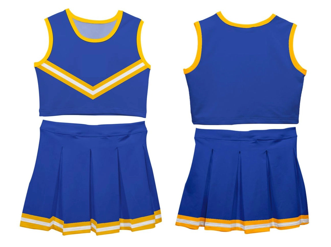 Blue Gold Cheerleader Set