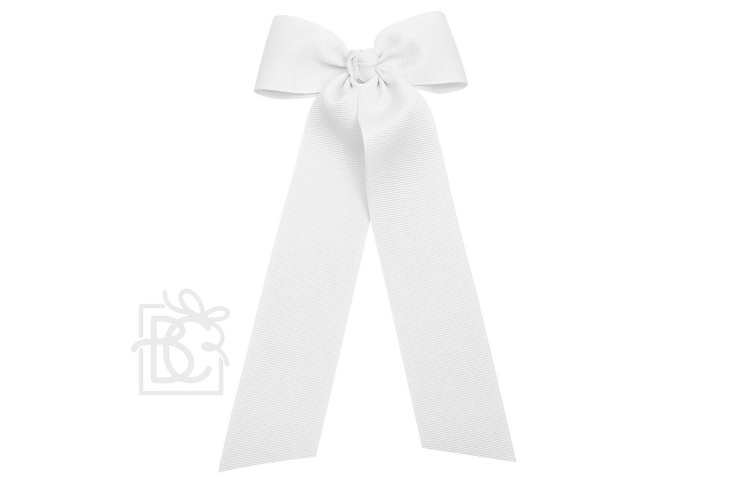 FLAT BOW W/ 7" STREAMERS- White