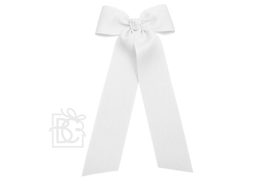 FLAT BOW W/ 7" STREAMERS- White