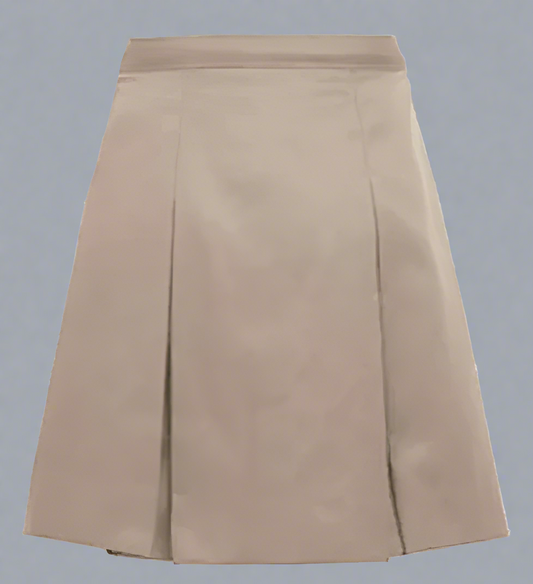 Khaki Kick Pleat Skirt