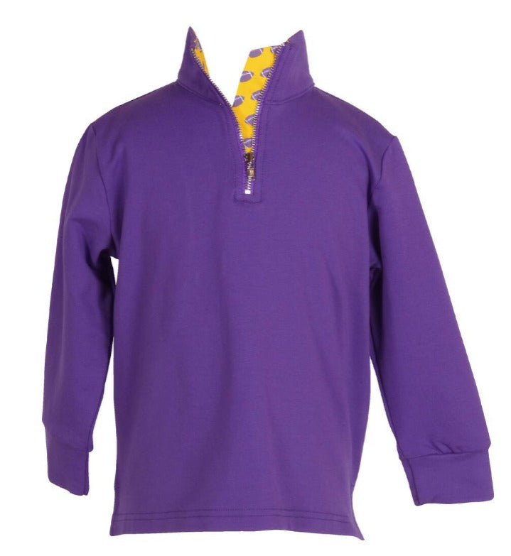 Game Day Quarter Zip- Purple and Gold