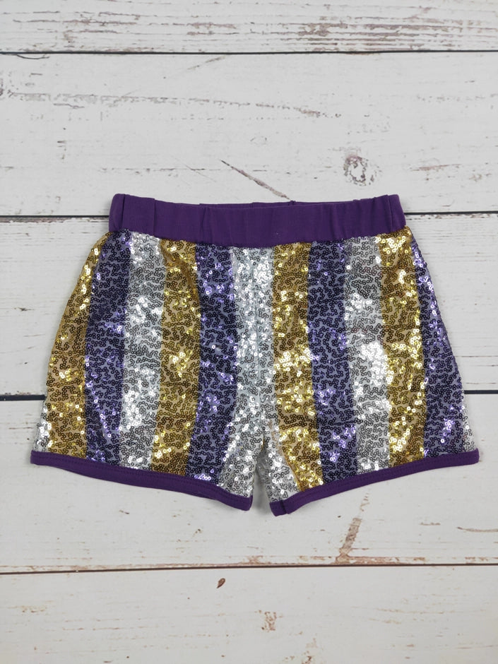 Kids Sequin Shorts with Stripes