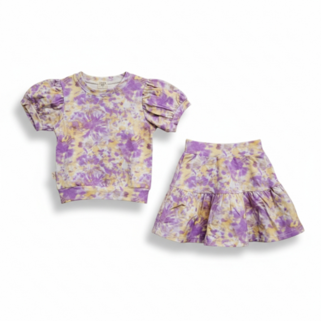 Swirl Skirt Set- Purple/Gold