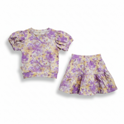Swirl Skirt Set- Purple/Gold