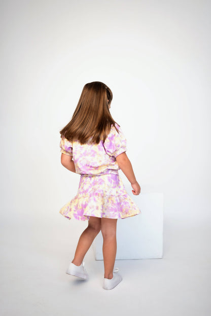 Swirl Skirt Set- Purple/Gold