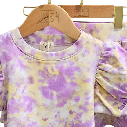 Swirl Skirt Set- Purple/Gold
