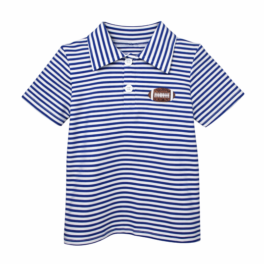 Gameday Striped Polo - Blue