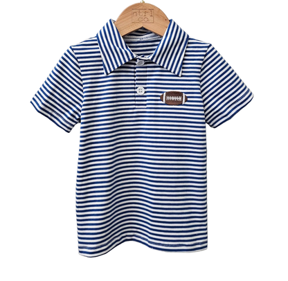 Gameday Striped Polo - Blue