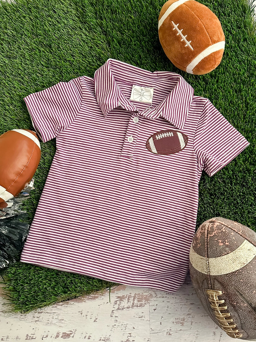 Purple Classic Striped Football Boys Top