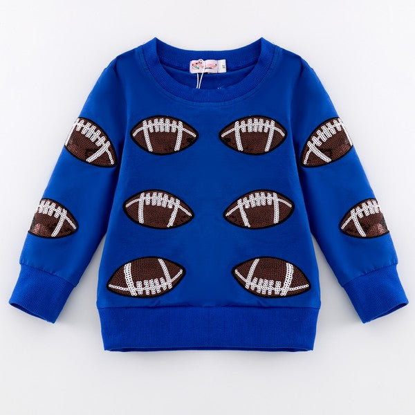 Royal Blue Sequin Football Shirt