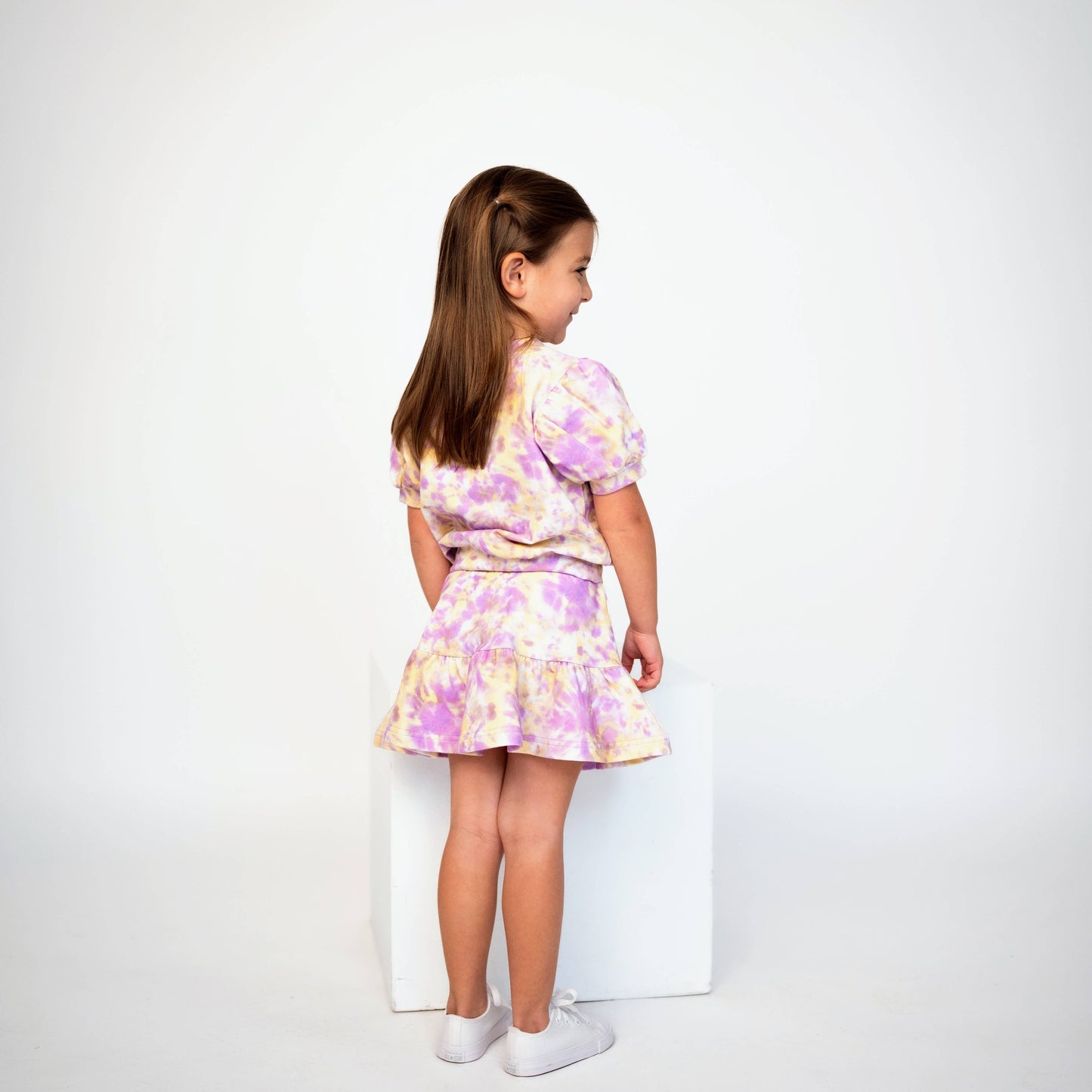 Swirl Skirt Set- Purple/Gold